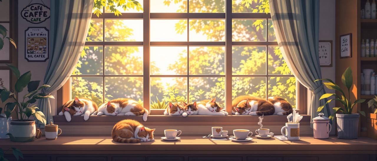 猫与咖啡的温柔时光 - 详情页Banner